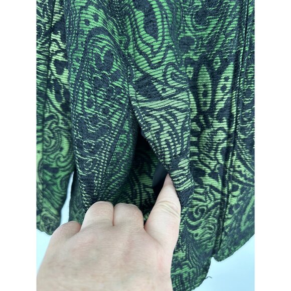 Susan Graver Style Ombre Greens Floral Embroidered Zip Jacket Size 1X - Picture 3 of 10